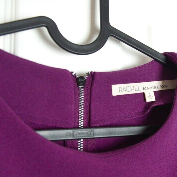 Rachel Roy Purple Long Sleeve Side Tie Dress Sz 2 - Picture 4 of 6